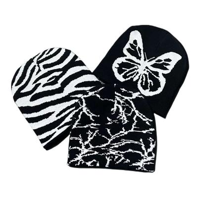 Y2k Вязаная шапка, шерстяная акриловая повседневная шапка Skullies, подарочная шапочка-бини, уличная шапка