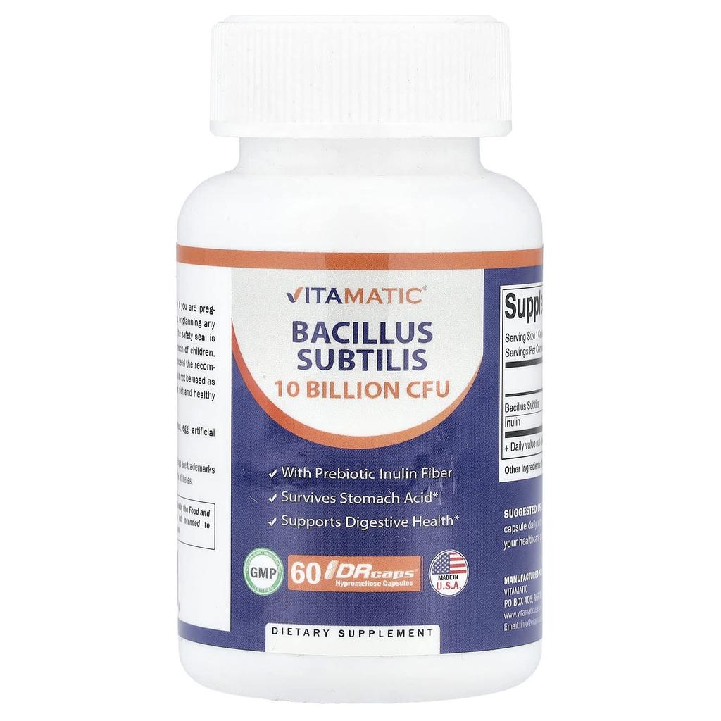 Vitamatic Bacillus subtilis, 60 капсул DRcaps® из гипромеллозы