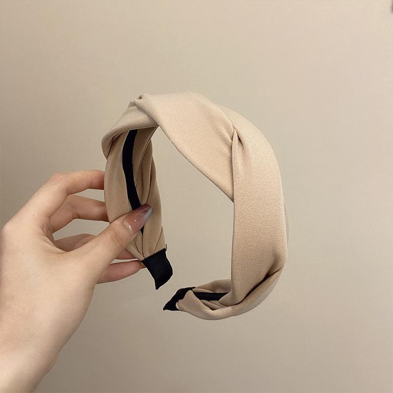 Solid Braided Vintage Soft Elastic Headband for Women Fashion Wide Side Hair Band Hoop Headwear Girls Hairband Hair Accessories