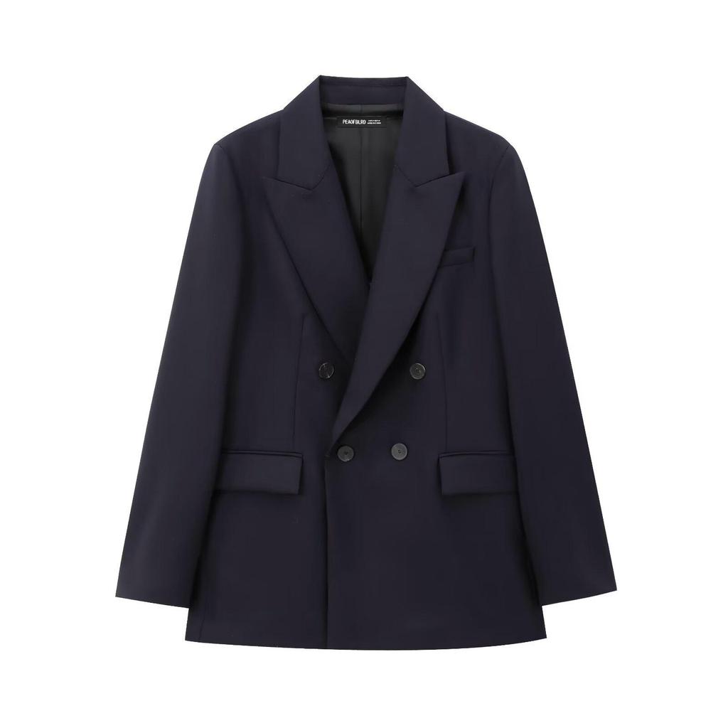 Женский французский двубортный пиджак и брюки прямого кроя, комплект Весна-Осень 2025