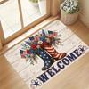 1pc, 2D Flat Printing, American Retro Cowboy Boots Floral Pattern Indoor Mat, Colorful And Non-Slip, Machine Washable Polyester Carpet, Suitable for H