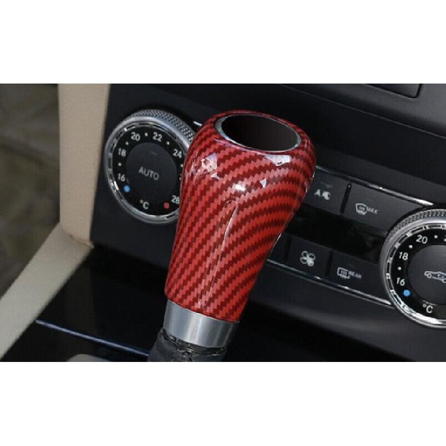Shift Knob Cover Red Carbon Fiber Central Console Gear For Benz G-Class 2009-11