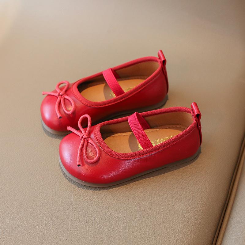 Spring Elegant Bowknot Ballet Flats Classic Shoe Round Toe Comfort Slip-On Girls Fashion Loafers Leather Party Shoes I01223