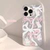 For iPhone 16 Pro Case Luxury Laser Silver Bow Knot Case for iPhone 15 14 13 12 11 Pro Max 16E 7 8 16 Plus SE2 X XS XR Cover