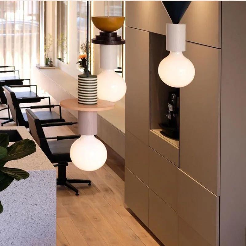 Простой мультяшный цветной деревянный светильник для детской комнаты, прикроватный фонарь, светодиодный для гостиной, настенный выключатель, потолочные лампы, люстра