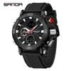 SANDA Luxury Men's  Watch Military Sports Waterproof Night Light Stopwatch LED Electronic Digital Men's Watch