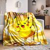 1pc Pikachu Electric Flannel Blanket, Soft Skin Friendly with Digital Printing, Various Sizes Available for Family, Friends, Birthday