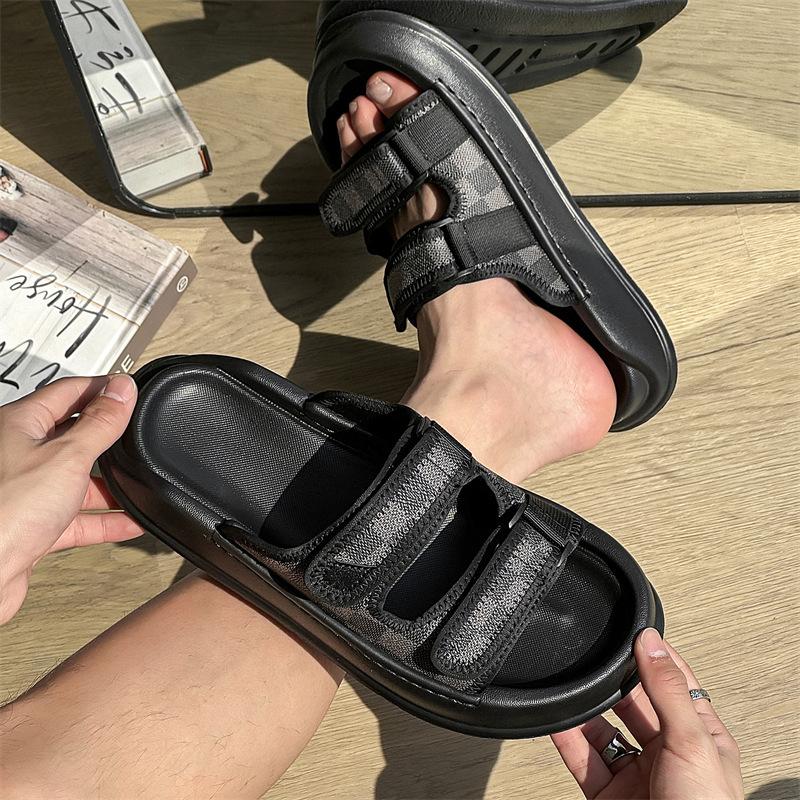 2025 new summer sandals men's lazy versatile fashion wear casual platform comfortable beach shoes