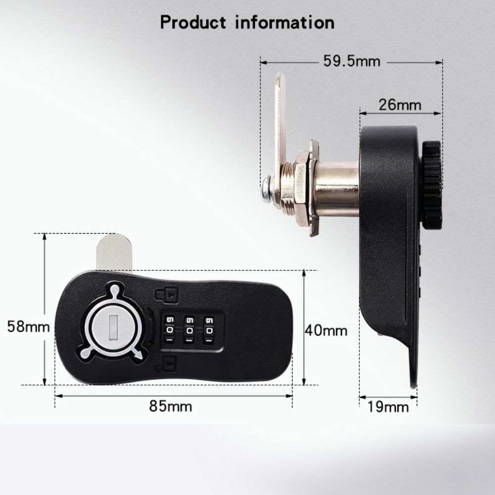 Zinc Alloy Mechanical Drawer Lock Rotating Cam Password Cabinet Lock For Office
