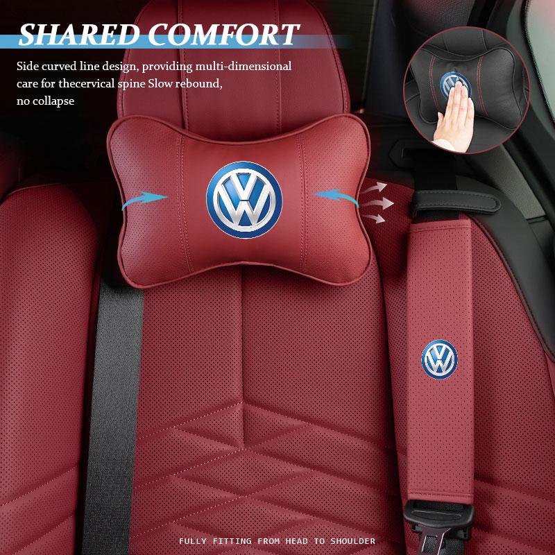 For Volkswagen VW Car Headrest Neck Support Seat Soft Neck Pillow Accessories Polo Jetta Sagitar Magotan Passat B5 B6 B7 CC zh9