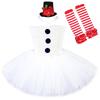 Christmas Snowman Mesh Skirt Girls Dress Suit Children Tutu Skirts