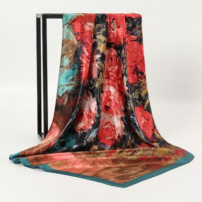 Модный масляный квадратный женский шарф, большой платок 90x90 см, кашне, женский платок, бандана, мусульманский хиджаб, повязка на голову, НОВЫЙ