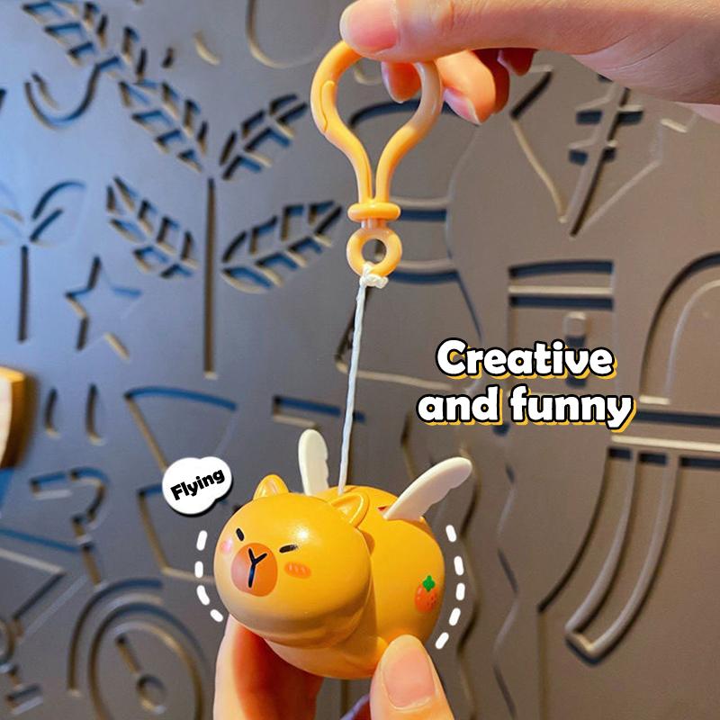 Творческий забавный тянущий шнурок летающая свинья капибара кукла брелок сумка подвеска амулеты автомобильный брелок декомпрессионные игрушки для детей подарок