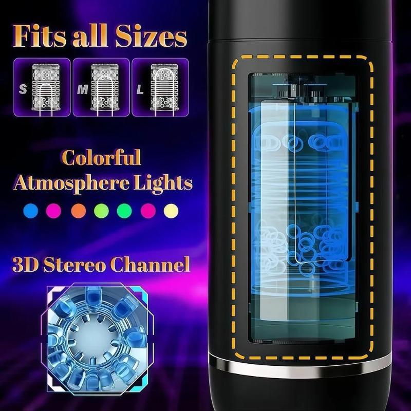 Male Masturbation Cup Automatic Rotating Belt 10 Push Rotating Hands Free Electric Penis Pump Visual Sex Toy Male Sex Machine