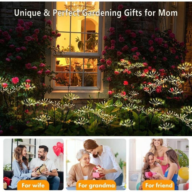 Солнечный светодиодный газонный светильник 'Фейерверк' Разноцветный/Теплый цвет Садовые огни для двора Садовой дорожки Сада Наружное украшение для вечеринки