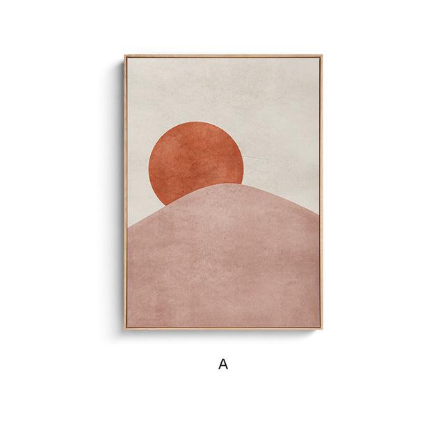 Morandi иллюстрированный постер Солнце и Луна, холст, картина, скандинавский настенный художественный постер, изображение для дома, гостиной, украшение Cuadros