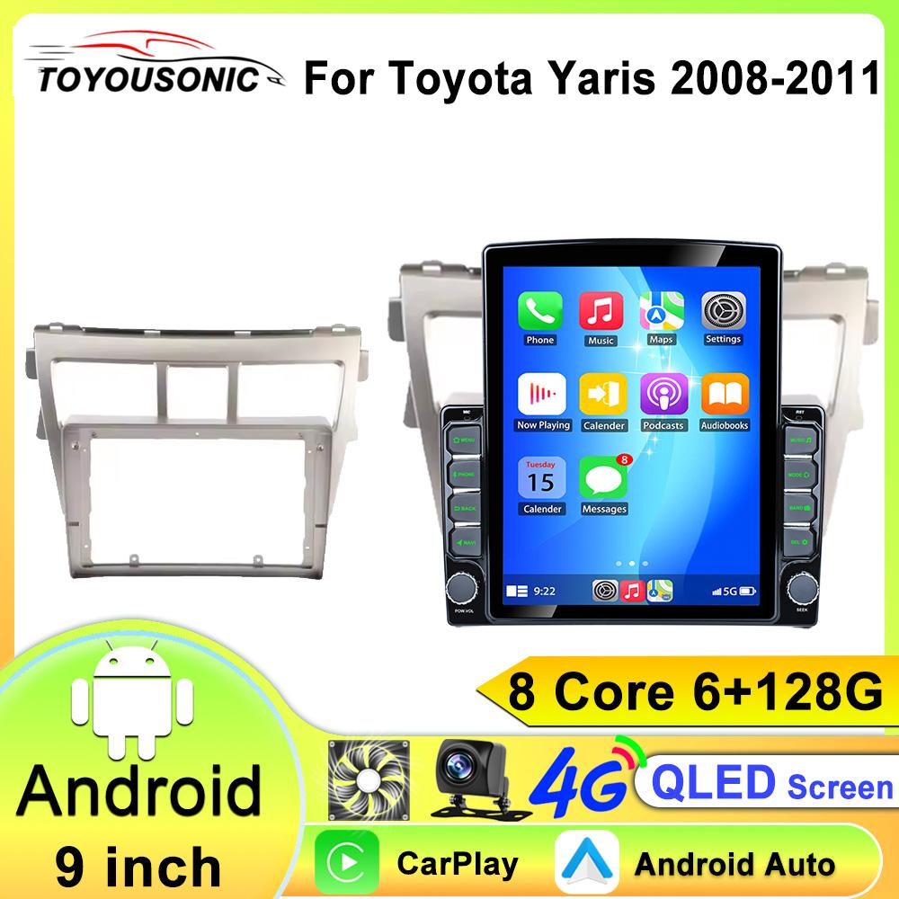 Android 13 Радио для Toyota VIOS Yaris 2007 2008 2009 2010-2012 Автомобильный стерео Мультимедийный проигрыватель Carplay Авто GPS навигация 2DIN