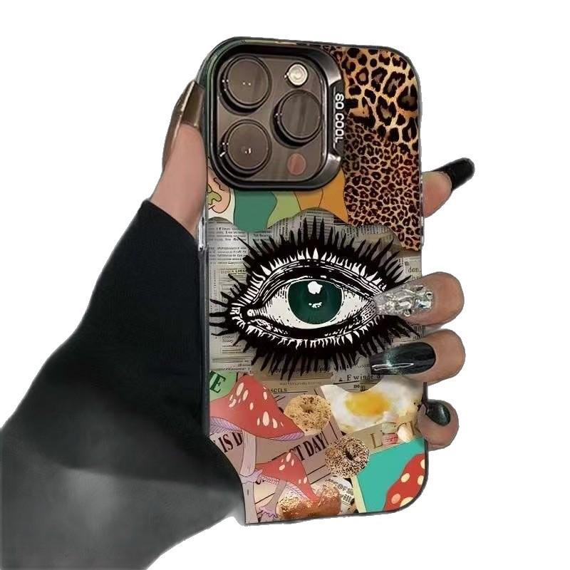 Высококачественный чехол для телефона с принтом леопарда и глазами для iPhone 15 Pro Max, 17 и 16 Pro Max