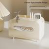Cream Style Multifunctional Tissue Box with Remote Holder for Living Room
