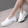 Воздушная подушка Увеличить женские сетчатые дышащие мокасины кроссовки однотонные спереди летние прогулочные повседневные туфли белые туфли