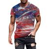Flag Pattern 3D Digital Printing Men's Casual Round Neck Short Sleeved T-shirt