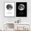 La Lune Moon Black White Quote Wall Decor Canvas Painting Love Art Poster Picture Modern Poster For Living Room HD2870