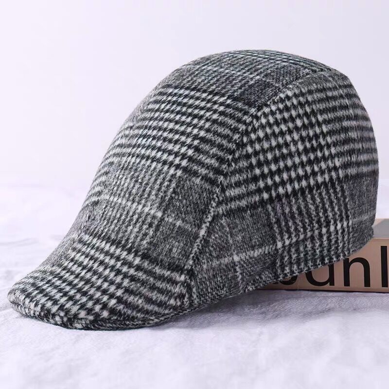 Middle-Aged And Elderly Woolen Baseball Cap Men'S Winter Casual Thickened Warm Cotton Hat Outdoor Riding Cap