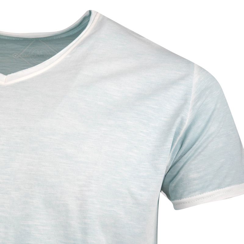 Мужская однотонная футболка с V-образным вырезом выцветшего цвета BLAGGIO