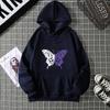 Top Casual Soft Women Hoodie White and Purple Butterfly Personality Funny Women Fashion Wool Hoodie Loose Sports Shirt