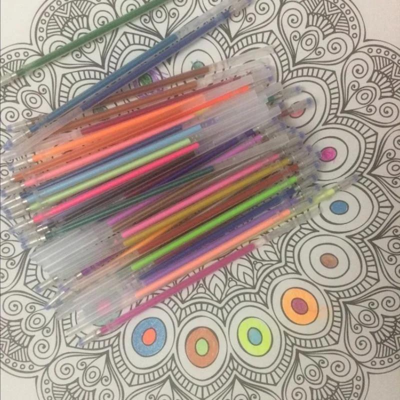 Цветные гелевые ручки-стержни Неоновые Блестящие Пастельные Арт Будь Умным Заменяй 48 Цветов Товары для рукоделия Набор для каллиграфии