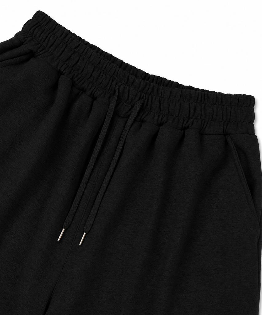 EASY NO EASY Cross Eyelet Bermuda Sweatpants - Black