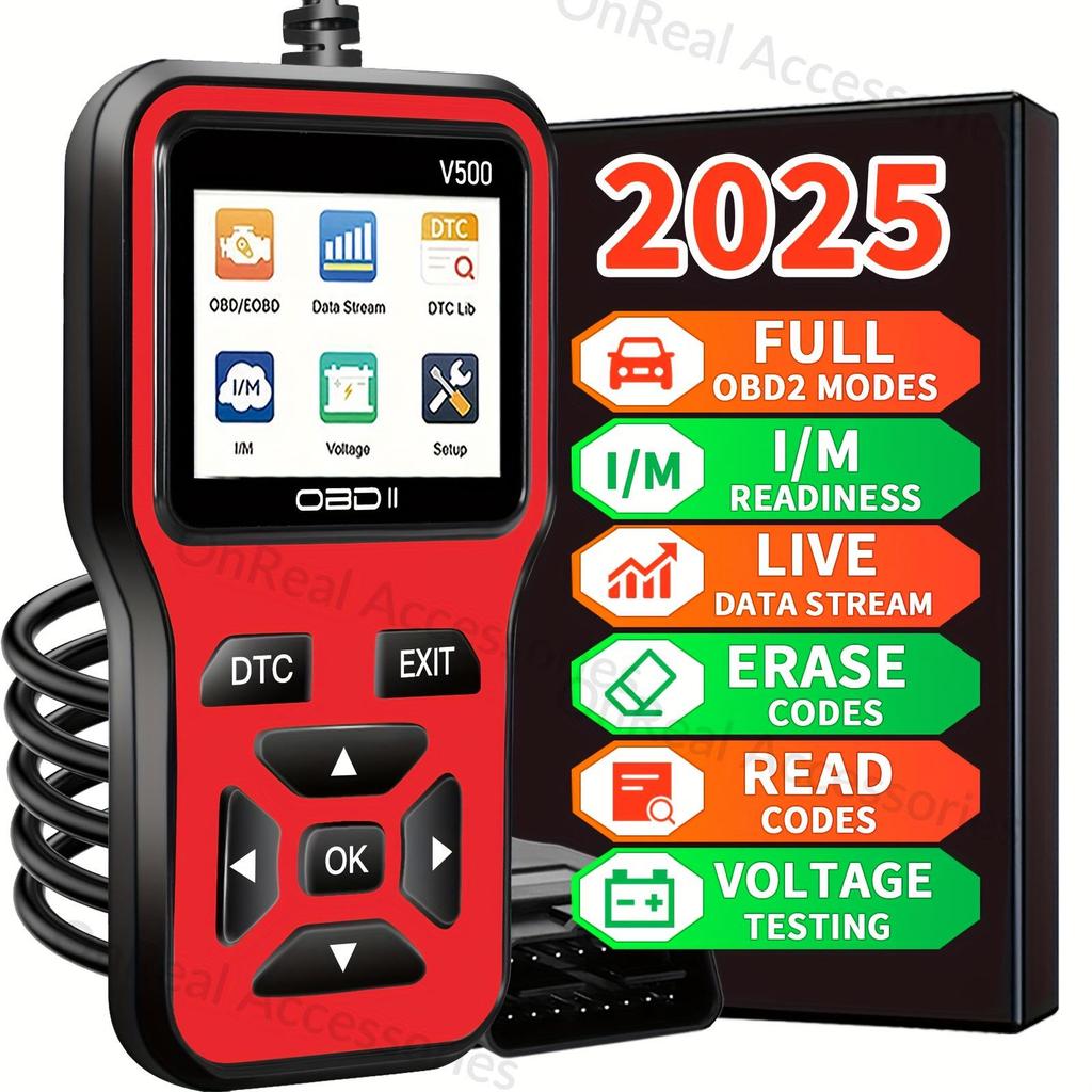 Универсальный OBD2 инструмент для диагностики автомобилей V500 с экраном для точного обнаружения и декодирования неисправностей