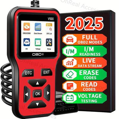 Универсальный OBD2 инструмент для диагностики автомобилей V500 с экраном для точного обнаружения и декодирования неисправностей