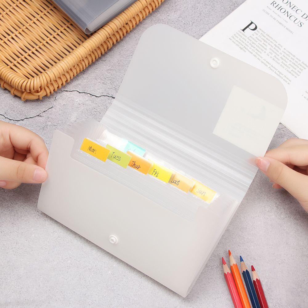 A6 Fashion Plastic File Case Document Bag 12 Pockets Paper Organizer File Folder