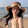 Summer Sun Protection Sun Hat Children Seaside Vacation Straw Hat Wavy Lace Sun Hat