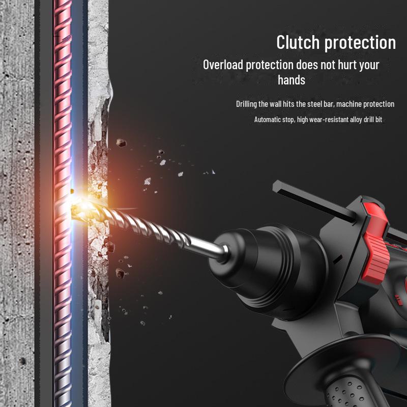 21 В бесщеточный аккумуляторный электрический перфоратор, мощный беспроводной ударный инструмент по бетону, литиевый электрический отбойный молоток двойного назначения