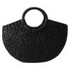 Women'S Wicker Handbag Semicircle Bags Totes Beach Straw Woven Rattan Bag Retro Rattan Bag Handknitting