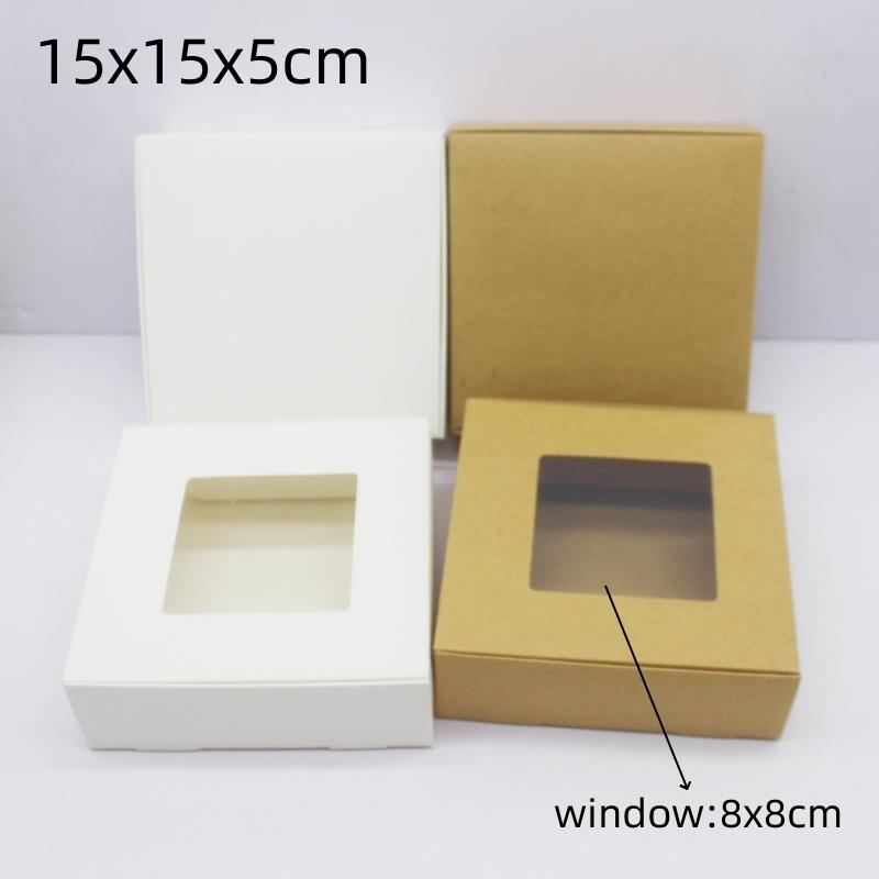 10 шт. подарочная упаковка с окошком белая/крафт-бумага большого размера для рождественского подарка упаковка для торта свадьба семейное торжество m