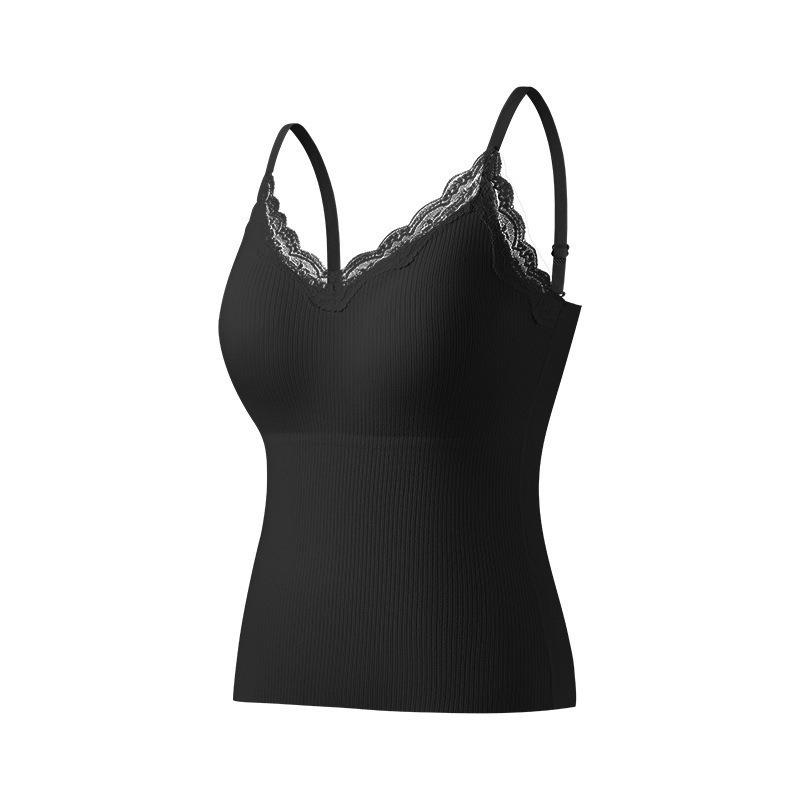 Женский двухслойный утолщенный кашемировый жилет на бретелях — теплая верхняя и нижняя одежда без бюстгальтера на осень/зиму 2024 года.