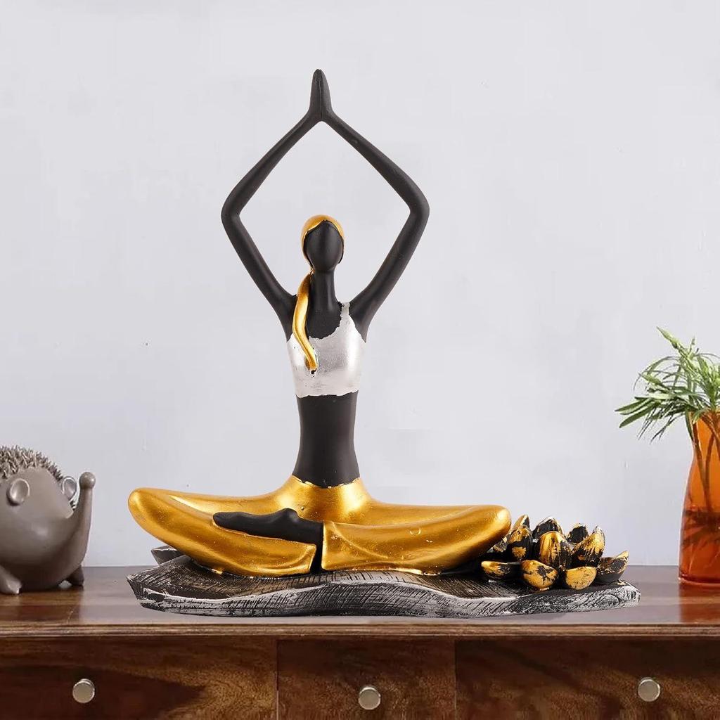Resin Yoga Lady Home & Office Decor Showpiece