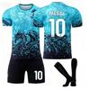 Подростки Дети Взрослые Индивидуальное Имя Футбольные Комплекты 2025-26 Барса Небесно-Голубой #10 МЕССИ Тренировочный Комплект с Носками