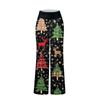 Women's Fashion Casual Comfortable Pajama Pants Christmas Print Drawstring Wide Leg Pants