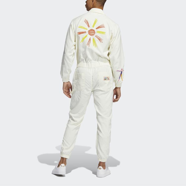 Adidas Оригинальный свободный комбинезон с принтом трилистника унисекс бежевый H43972