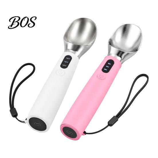 Yogurt Scooper Rechargeable Heated Ice Cream Scoop, Electric with 3-Level Heat, Party Dessert Serving Tool LED Display, 2000mAh Battery for