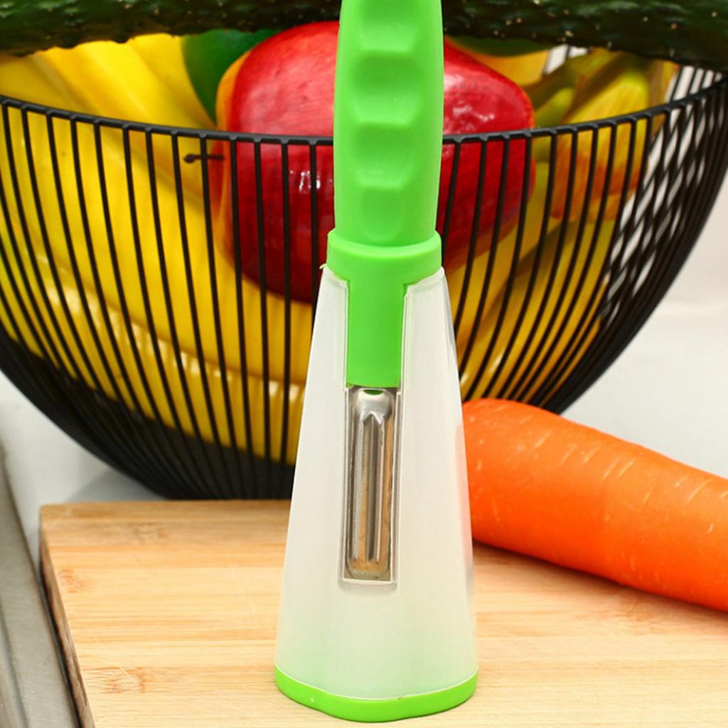 Овощечистка для хранения с лезвием из нержавеющей стали, многофункциональная овощечистка для фруктов и овощей с контейнером для кухни