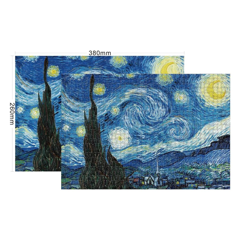 MaxRenard Mini Jigsaw Puzzle 1000 Pieces for Adults Van Gogh The Starry Night Environmentally Friendly Paper Christmas Gift Toy