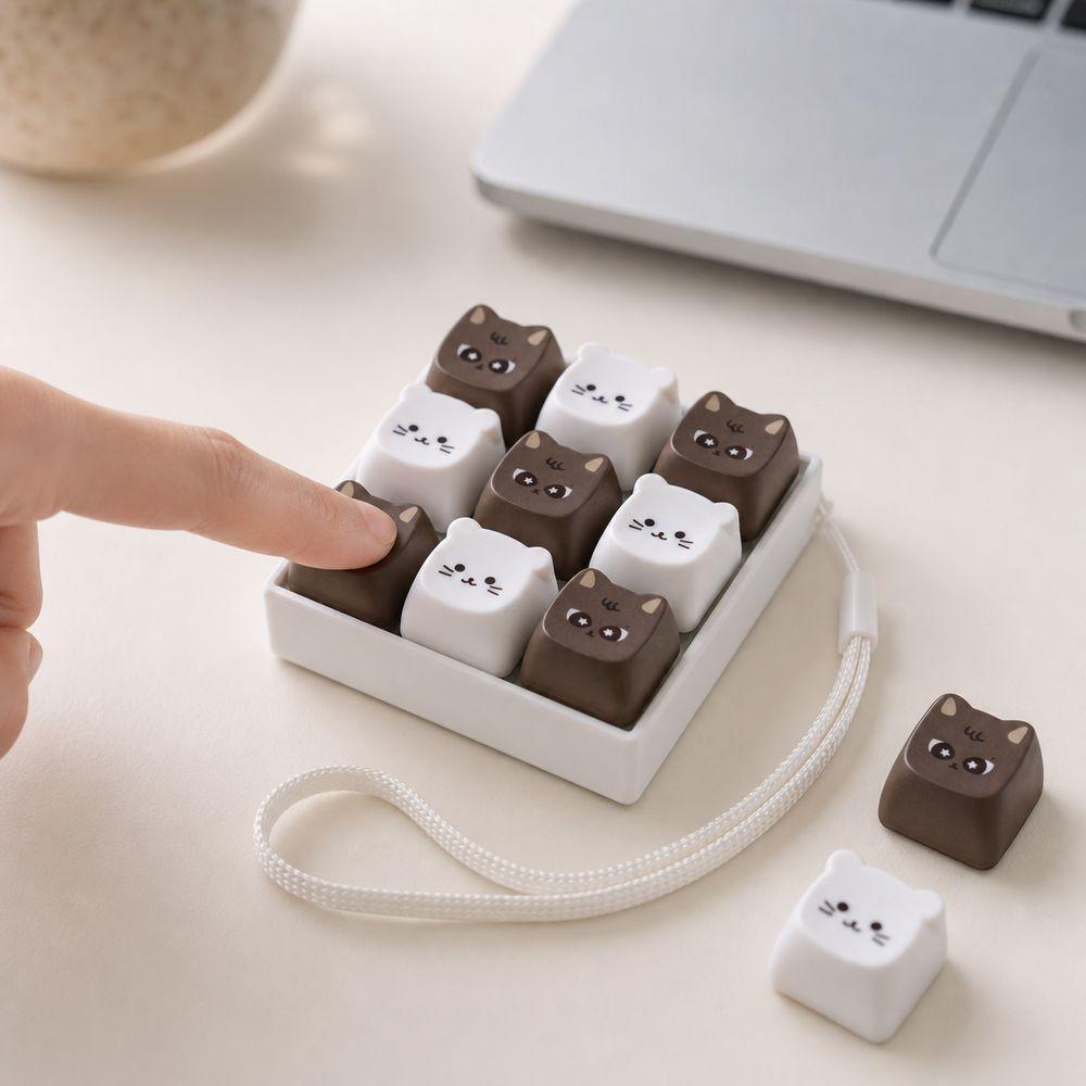 Cartoon Keycaps Keycap Keychain Cat Pattern Pinch Toy Creatve Decompression Toy Students