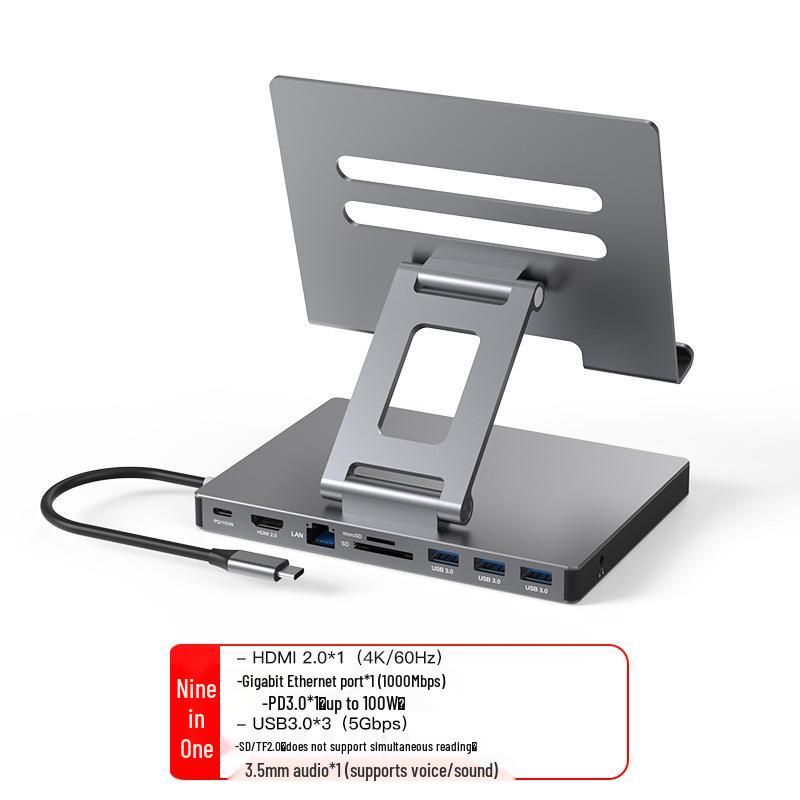 Док-станция для планшета с HDMI, Ethernet, USB 3.0 концентратором, поворотной и складной подставкой