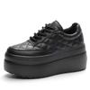 Fashion 8cm New Genuine Leather Sewing Women Platform Women Vulcanized Shoes Hidden Heels Spring Autumn Ladies Chunky Sneakers Fashion