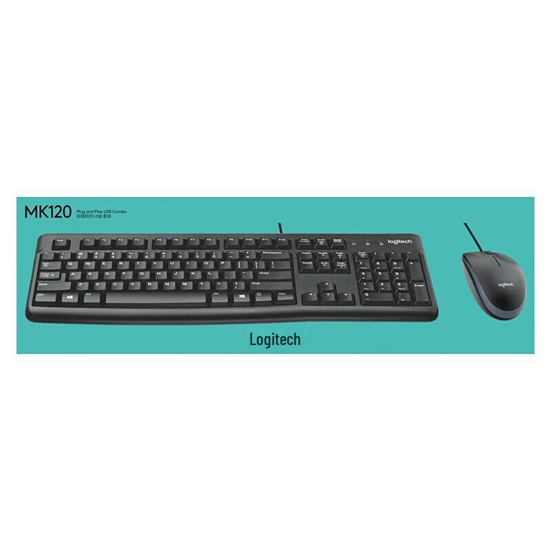 Logitech Проводной набор клавиатуры и мыши MK120